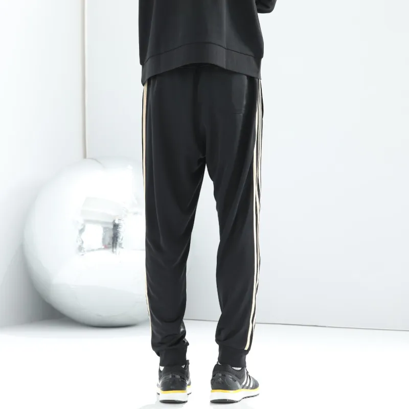 Adidas Casual Pants Men Black Gold-5