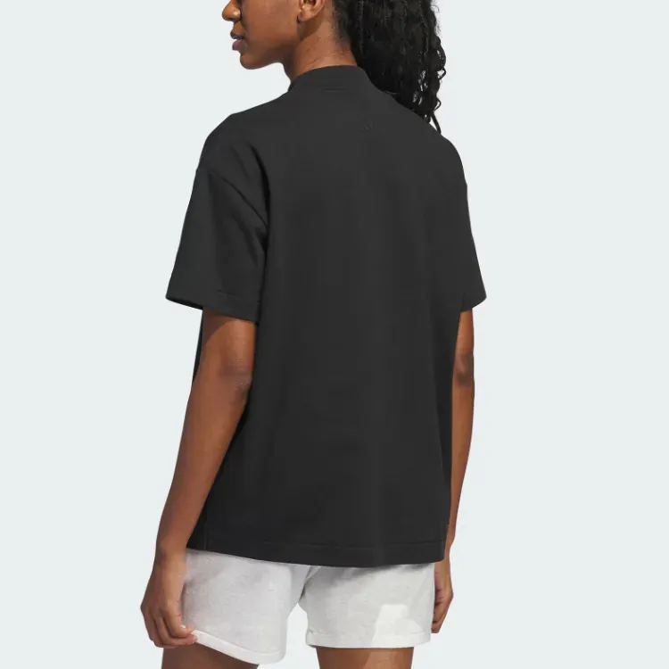 Adidas T-Shirts Unisex Black Short-Sleeved+Shopping Bag-4