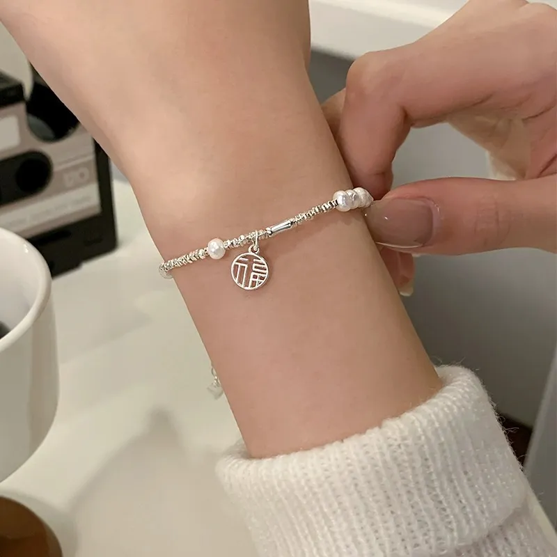 Golden Kite S925 Silver Artificial Pearl Bracelets Women's-5