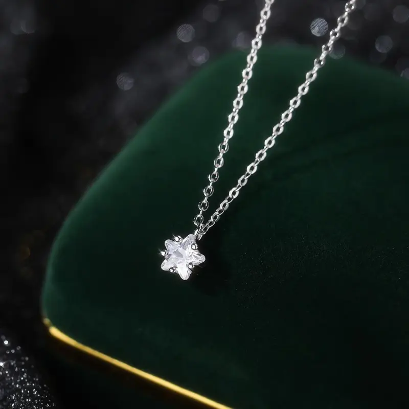 Golden Kite S999 Fine Silver With Artificial Zircon Necklaces Women's-3