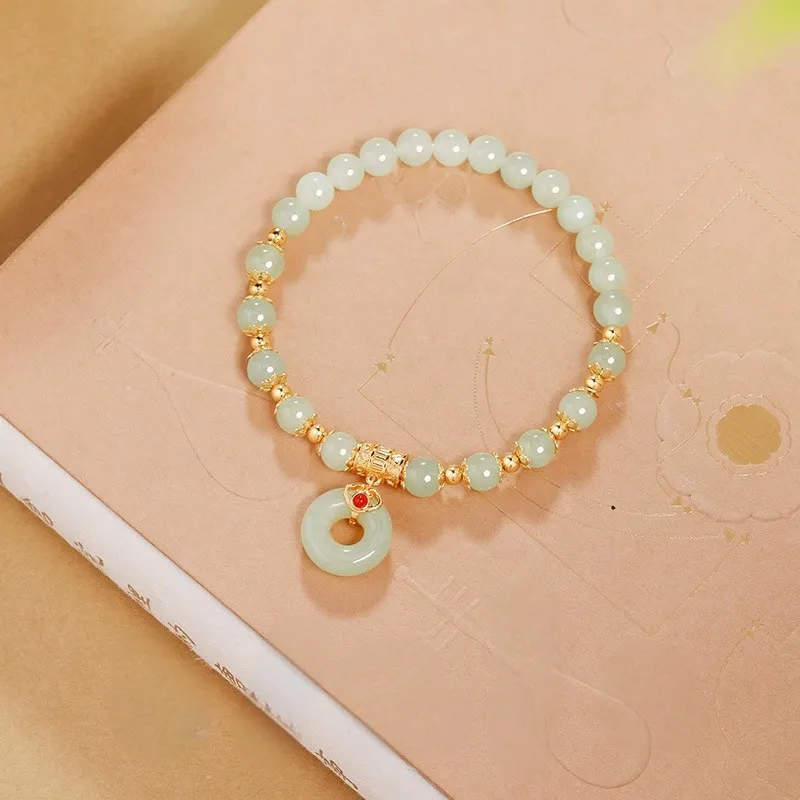 Golden Kite Hetian Jade Bracelets Pale Greenish White Jade Women's-1