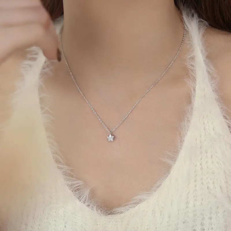 Golden Kite S999 Fine Silver With Artificial Zircon Necklaces Women's-5