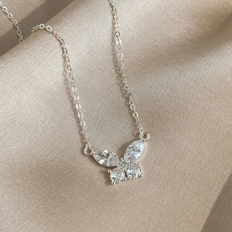 Golden Kite S925 Sterling Silver Synthetic Cubic Zirconia Necklaces Women's-1