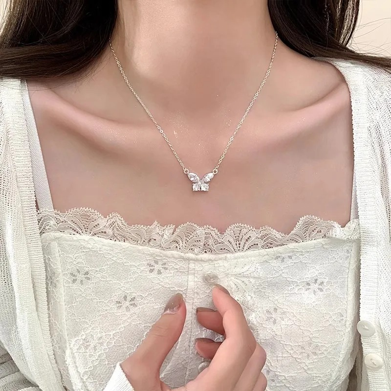 Golden Kite S925 Sterling Silver Synthetic Cubic Zirconia Necklaces Women's-4