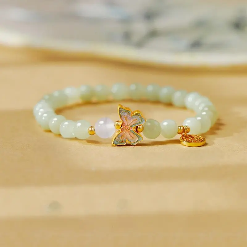 Golden Kite Bracelets Pale Greenish White Jade Women's-1