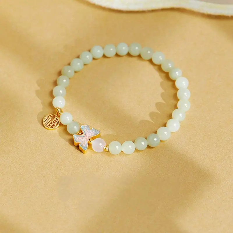 Golden Kite Bracelets Pale Greenish White Jade Women's-2