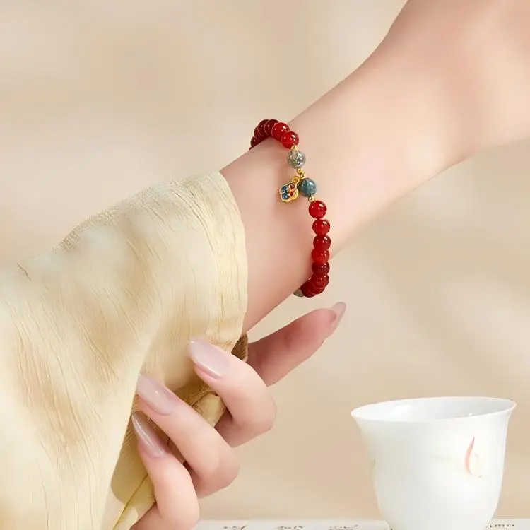 Golden Kite Agate Jade Bracelets Women's-5
