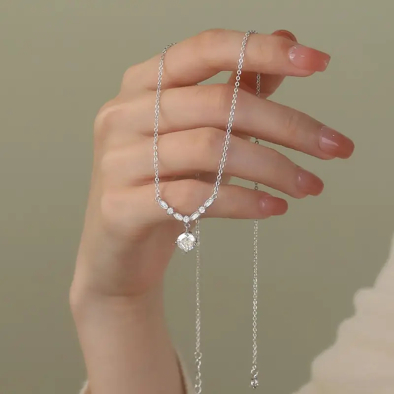 Golden Kite S999 Fine Silver With Artificial Zircon Necklaces Women's-2