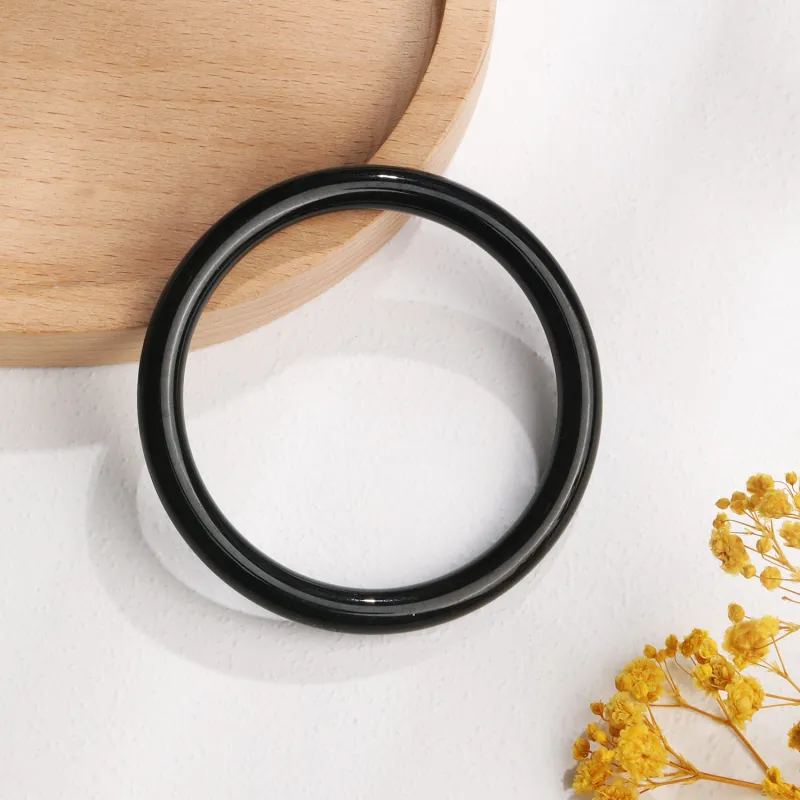 Golden Kite Hetian Jade Bangles Black Jade Women's-1