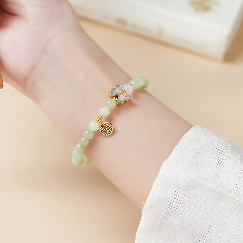 Golden Kite Bracelets Pale Greenish White Jade Women's-3