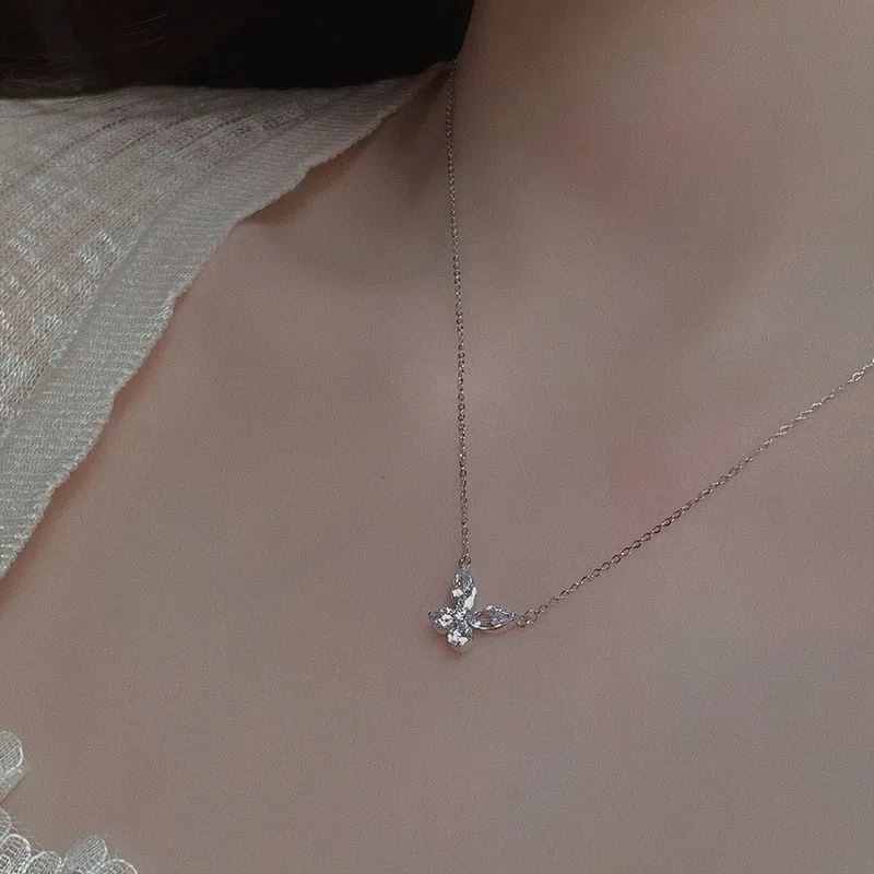 Golden Kite S925 Sterling Silver Synthetic Cubic Zirconia Necklaces Women's-3