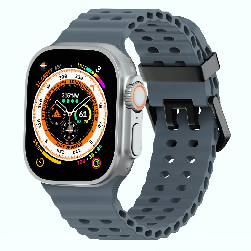 YOOVEI Watch Band Apple Compatibility Liquid Silicone Material-5