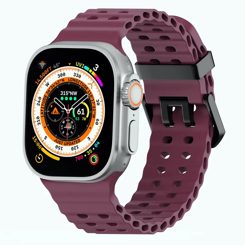 YOOVEI Watch Band Apple Compatibility Liquid Silicone Material-11
