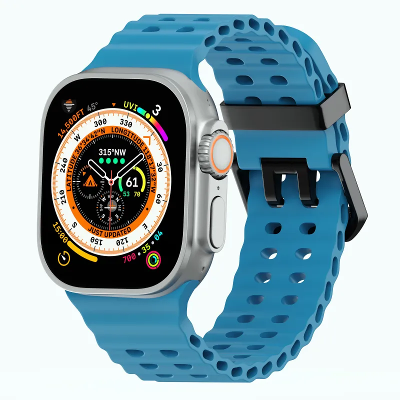 YOOVEI Watch Band Apple Compatibility Liquid Silicone Material-9