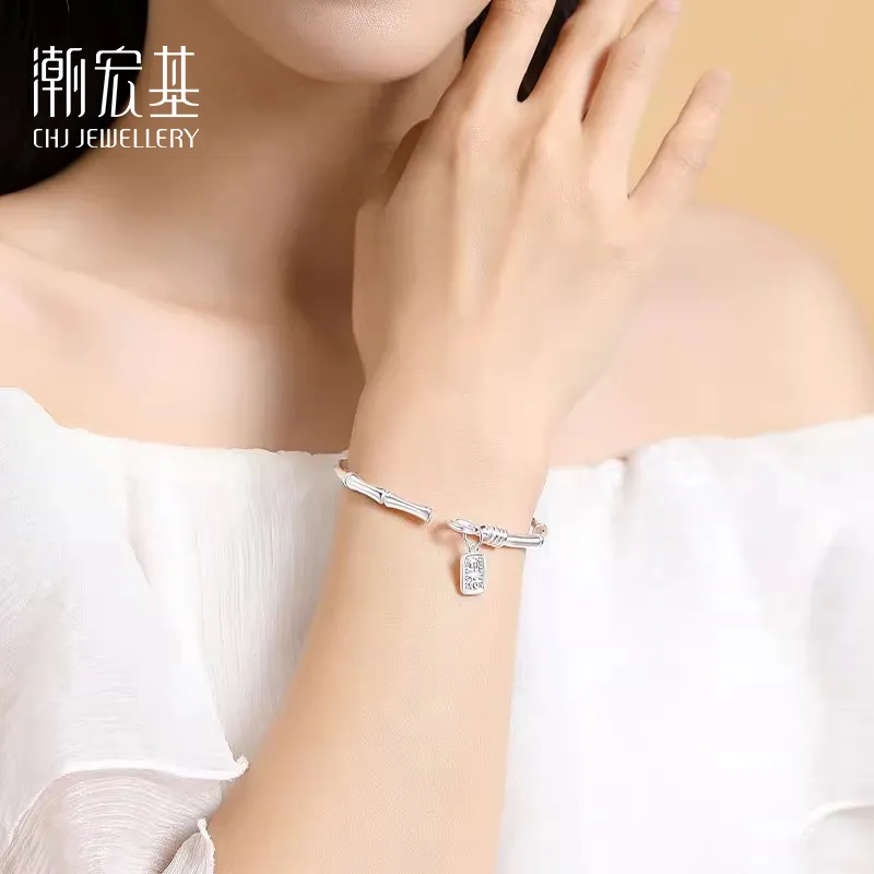 CHAOHONGJI 999 Fine Silver Bangles Unisex-4