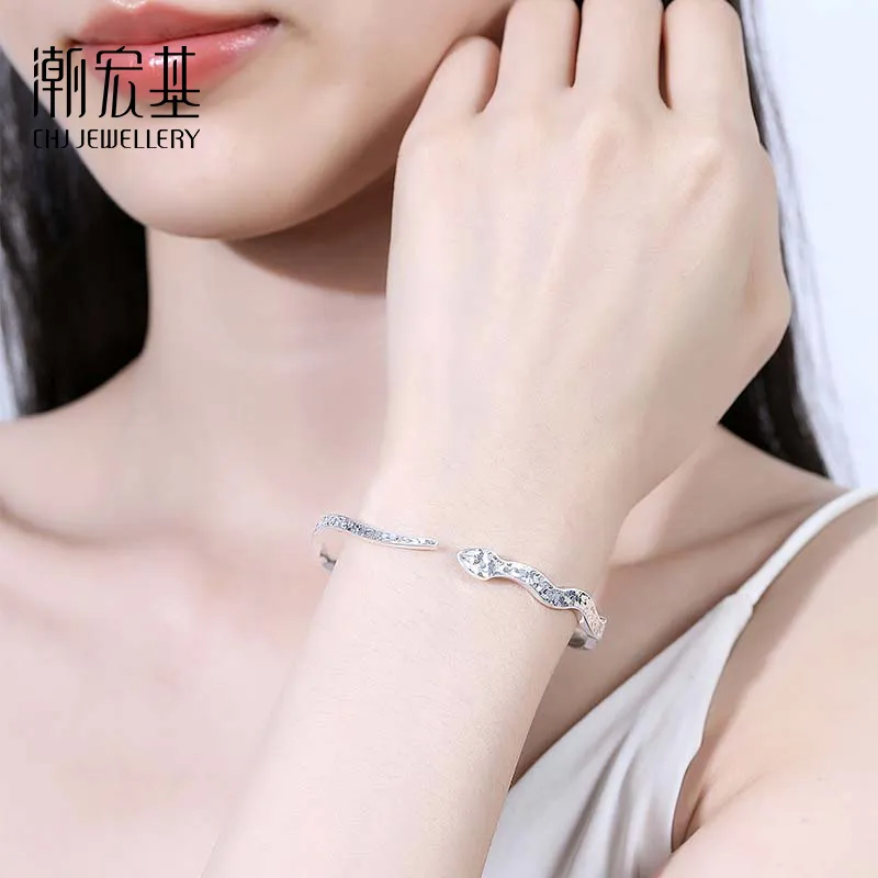 CHAOHONGJI Sterling Silver Minimalist Style Hand Accessory Bangle Women's-4