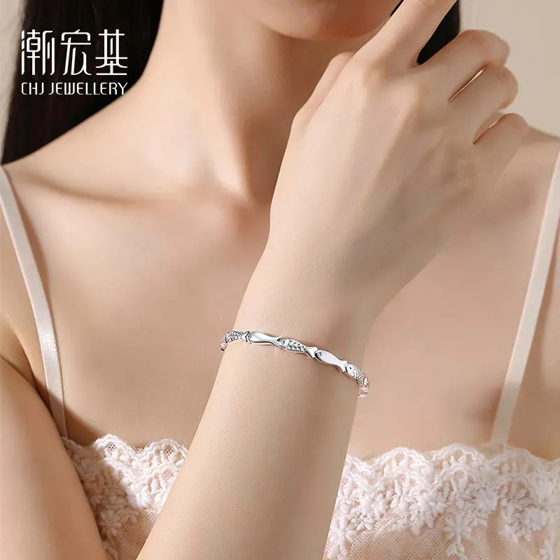 CHAOHONGJI 999 Fine Silver Sterling Silver Bracelets Women's-4