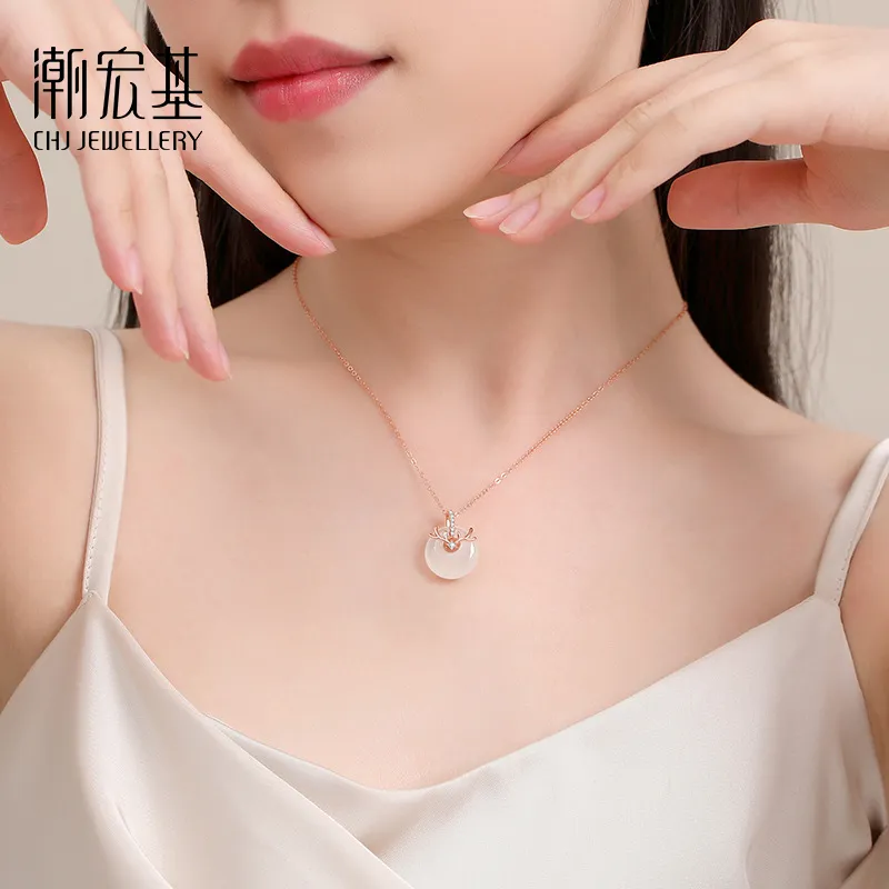 CHAOHONGJI Natural Chalcedony Necklaces Women's-4