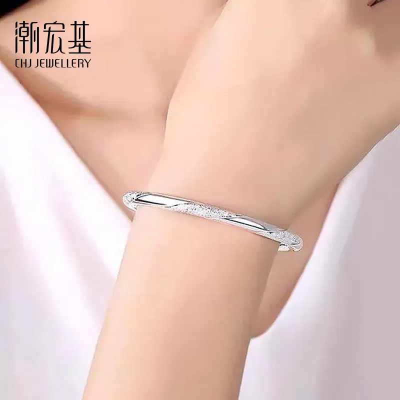 CHAOHONGJI 999 Fine Silver Bangles Women's-4