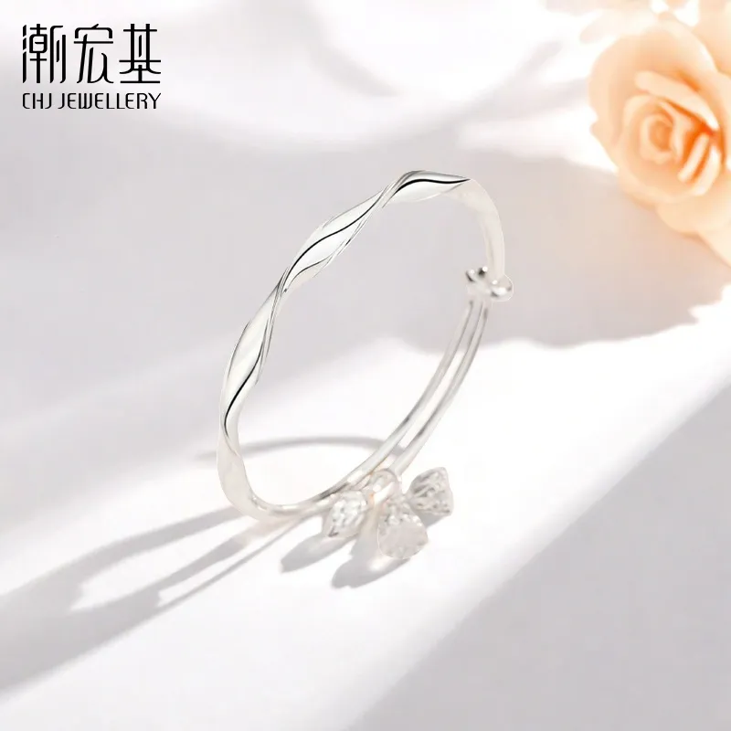 CHAOHONGJI 999 Fine Silver Bangles Women's-3