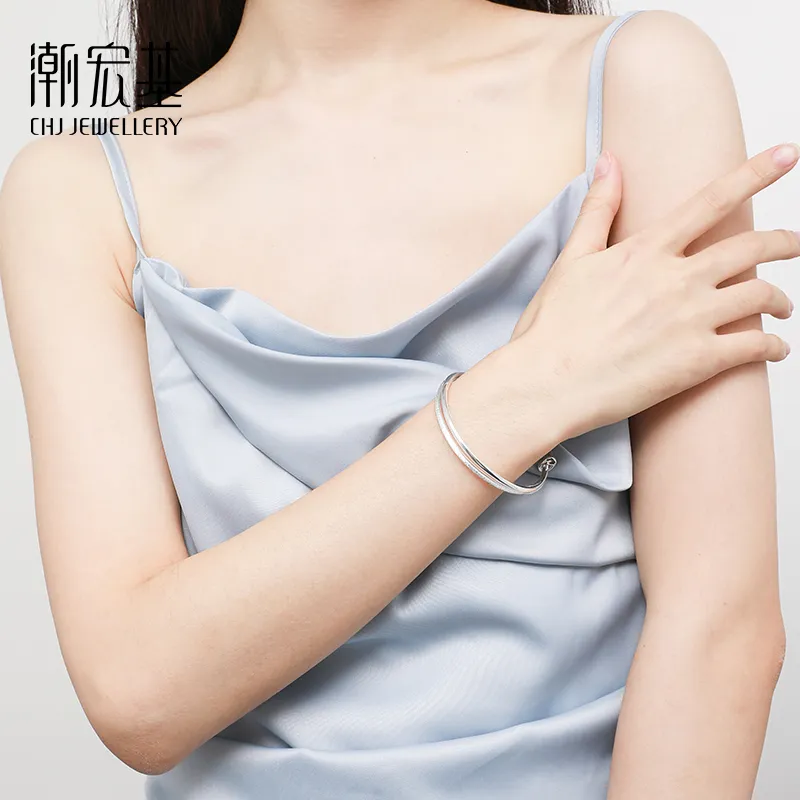 CHAOHONGJI 999 Fine Silver Sterling Silver Bracelets Women's-4