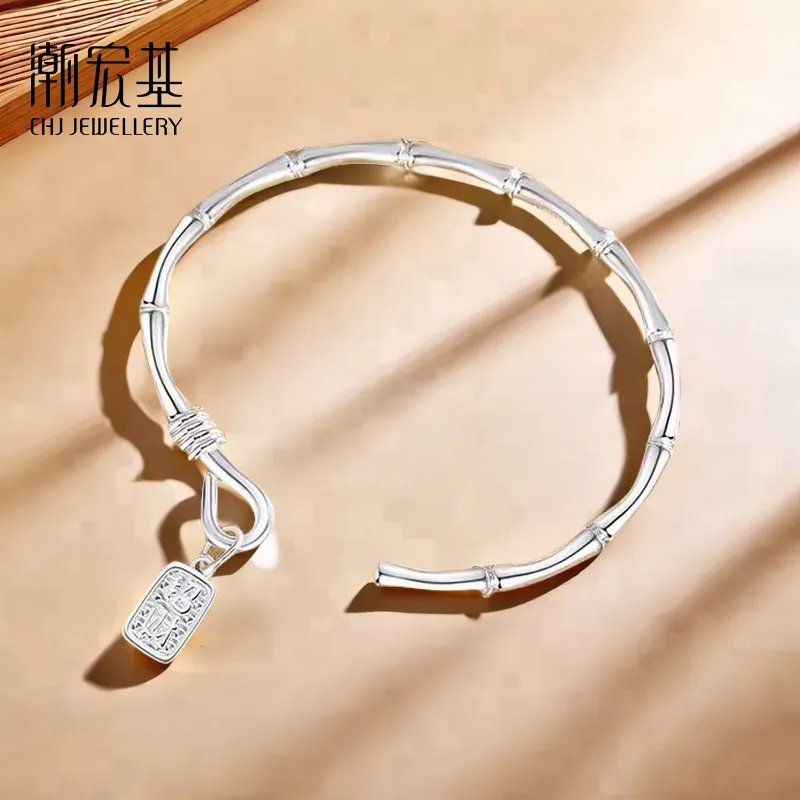 CHAOHONGJI 999 Fine Silver Bangles Unisex-3