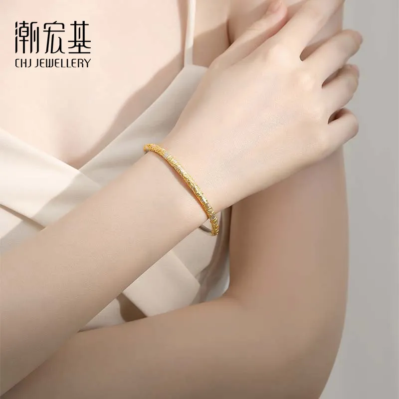 CHAOHONGJI 999 Fine Silver Bangles Women's-4