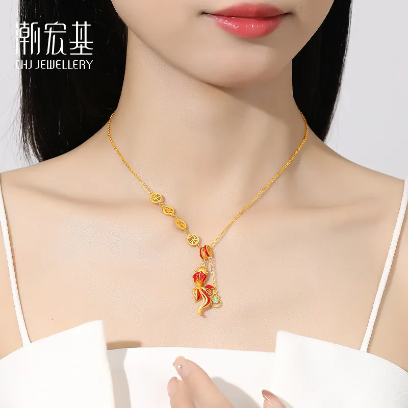 CHAOHONGJI S925 Silver Enamel Paintings Necklaces Women's-4