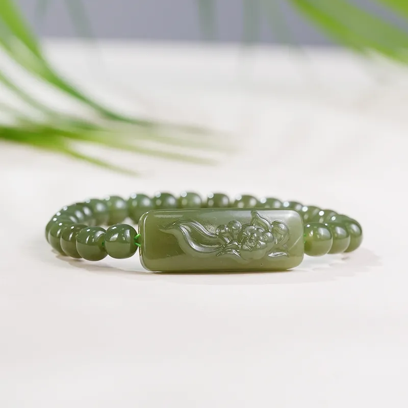 FANHAOGANG JADE Hetian Jade Bracelets Green Jade Unisex-9