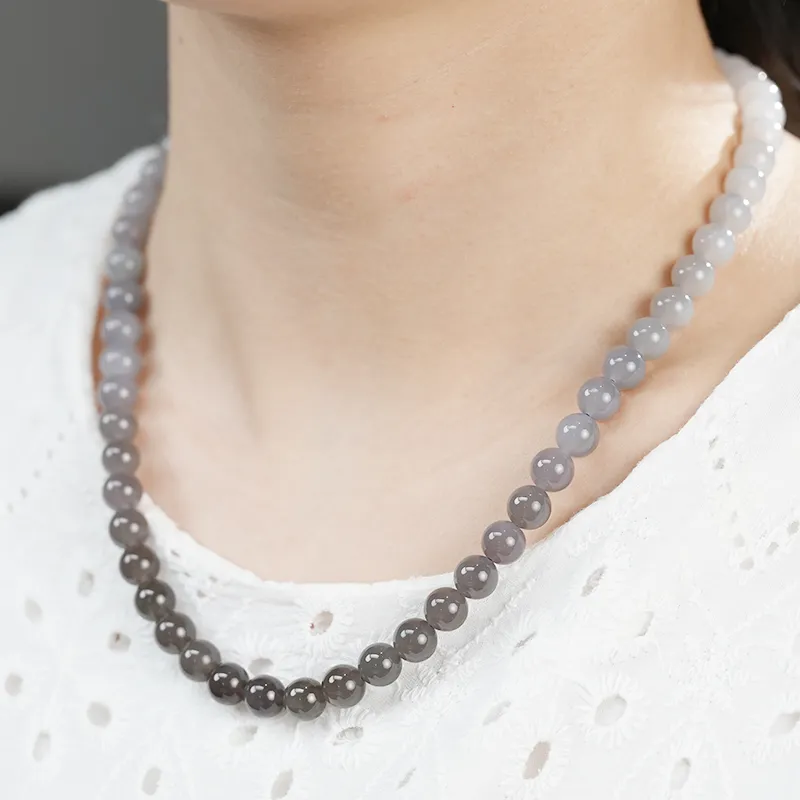 FANHAOGANG JADE Hetian Jade Necklaces Smoky Purple Women's-3