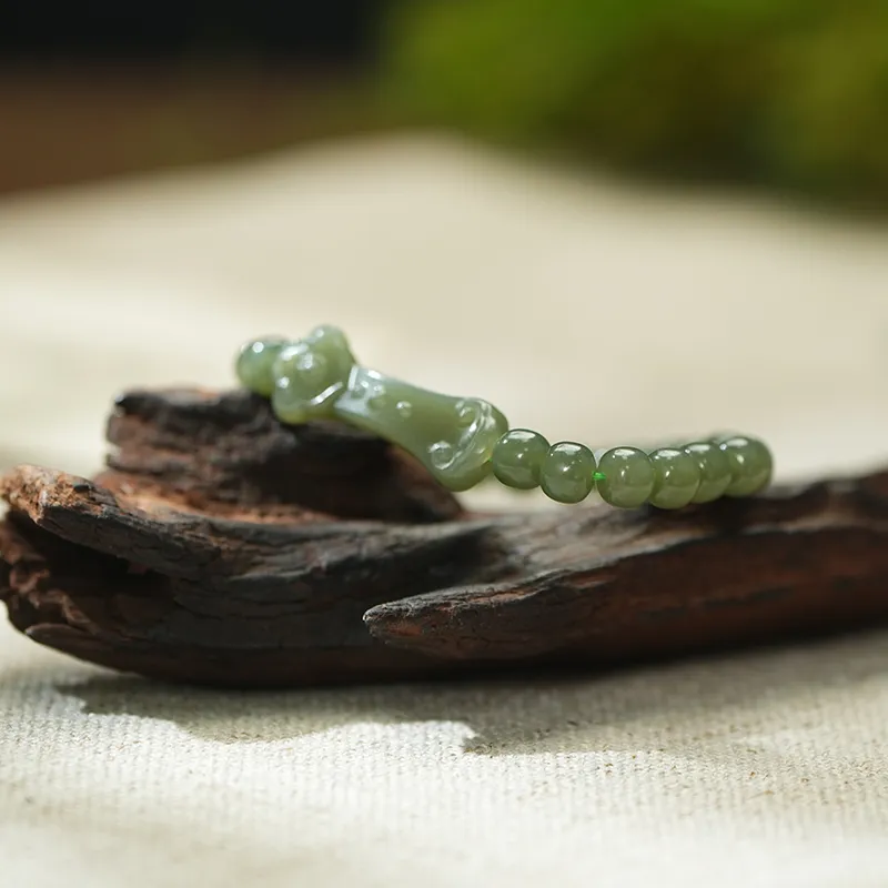 FANHAOGANG JADE Hetian Jade Bracelets Green Jade Unisex-1