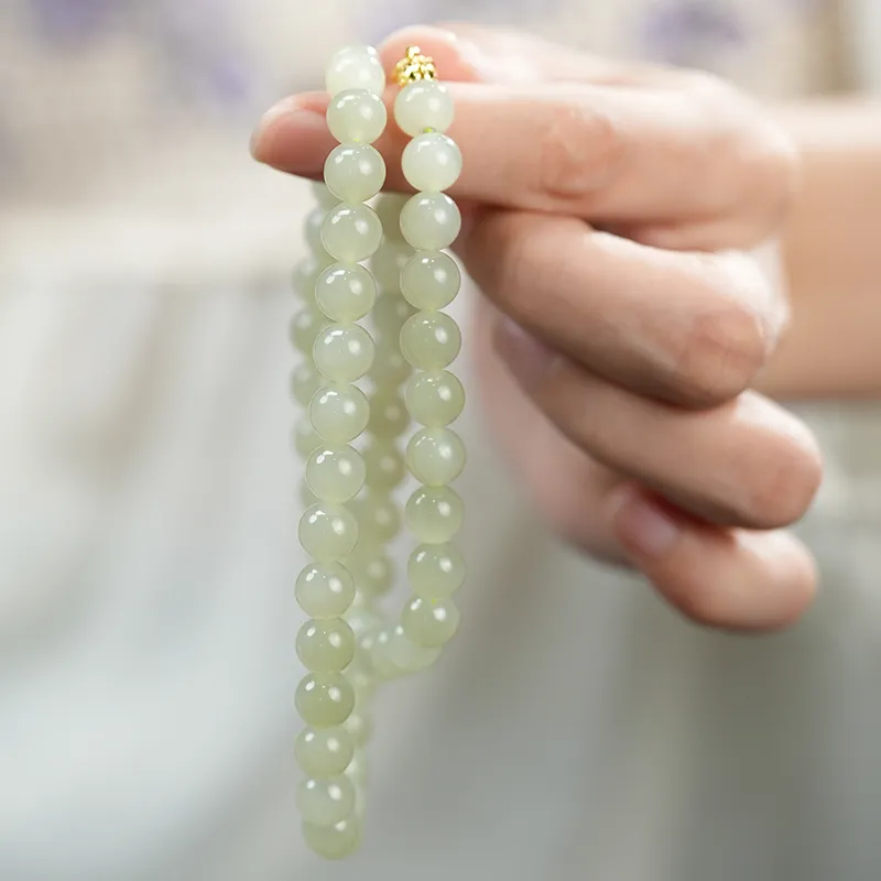 FANHAOGANG JADE Hetian Jade Necklaces Green Jade Women's-4