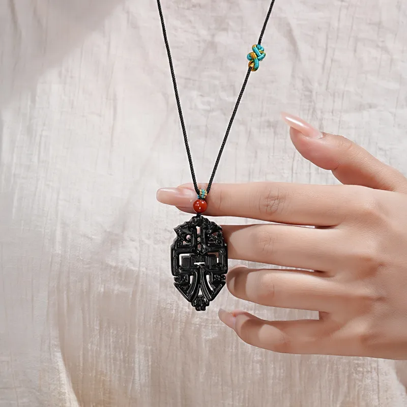 FANHAOGANG JADE Inkstone Necklaces Men's-4