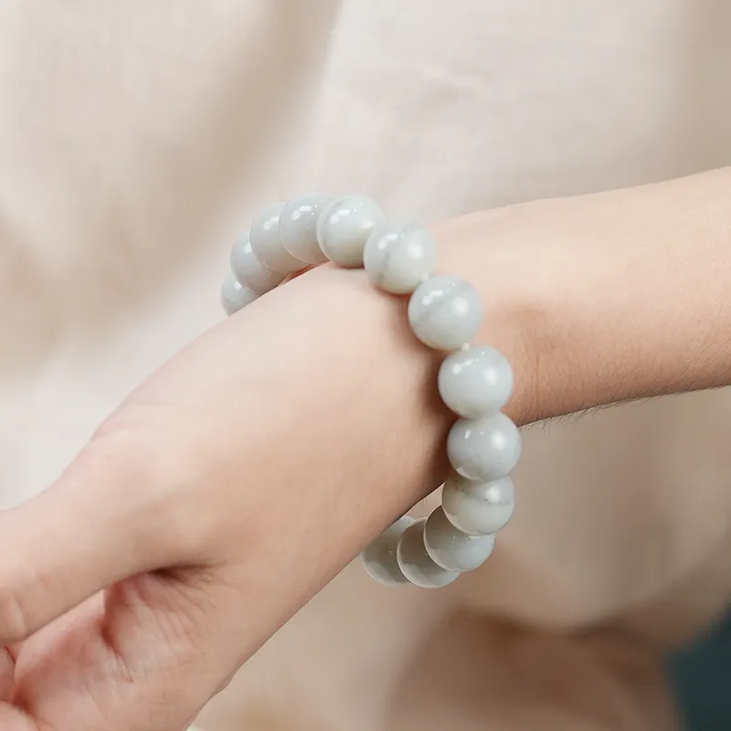 FANHAOGANG JADE Hetian Jade Bracelets Blue And White Unisex-4