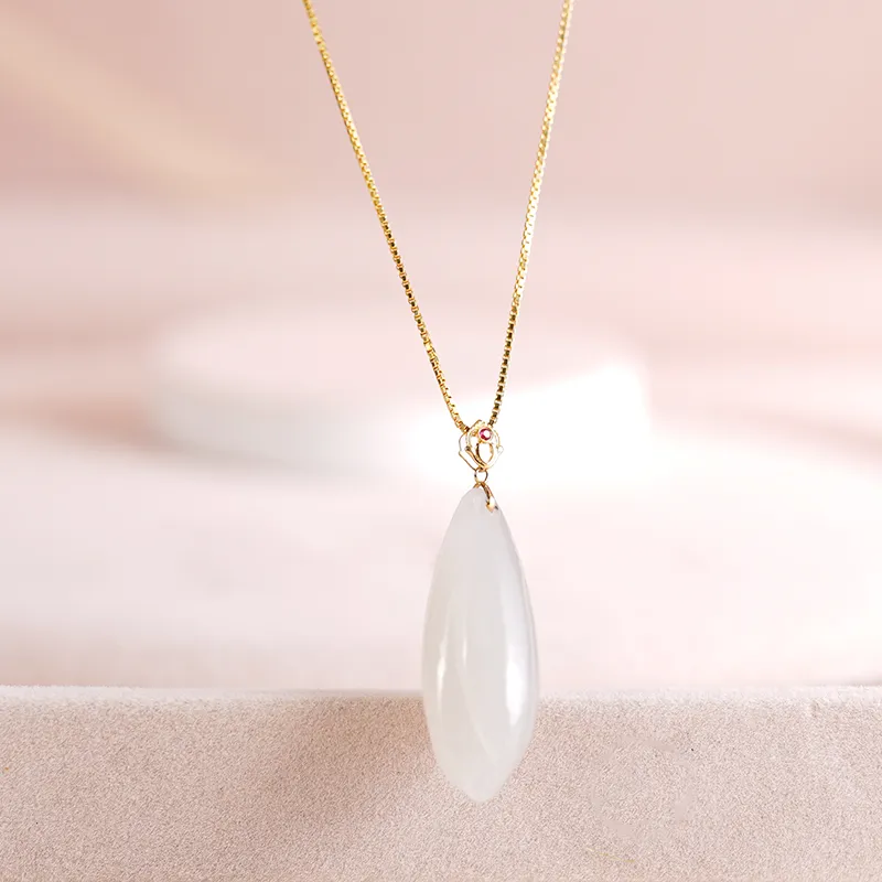 FANHAOGANG JADE Hetian Jade Necklaces White Jade Women's-4