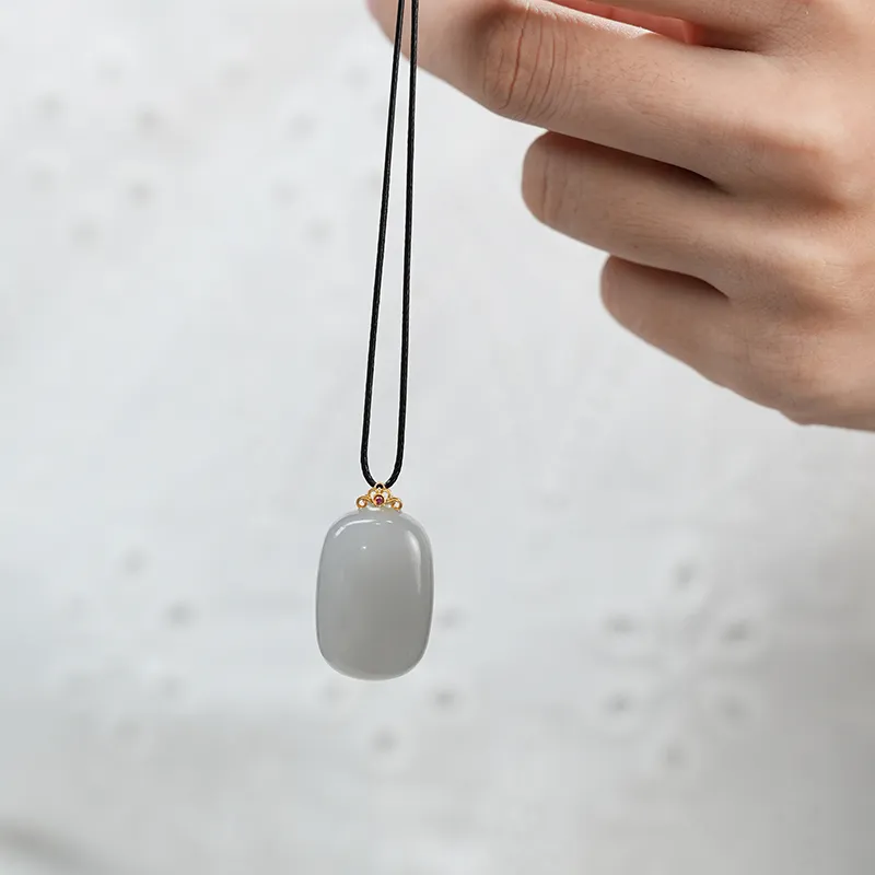 FANHAOGANG JADE Hetian Jade Necklaces Smoky Purple Unisex-1