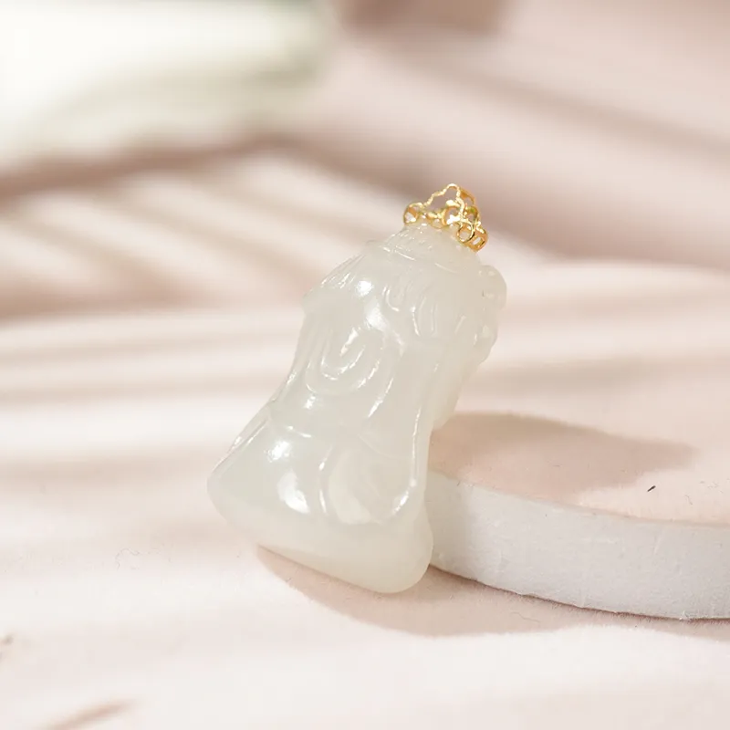 FANHAOGANG JADE Hetian Jade Necklaces White Jade Unisex-3