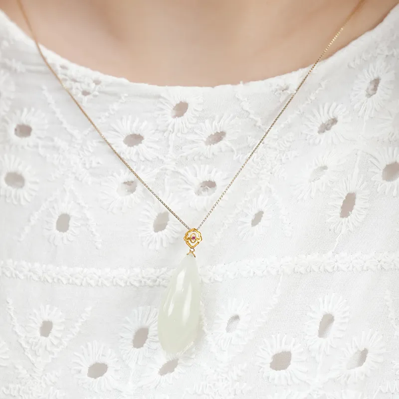 FANHAOGANG JADE Hetian Jade Necklaces White Jade Women's-2