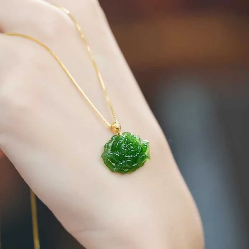 FANHAOGANG JADE Hetian Jade Necklaces Jasper Women's-5