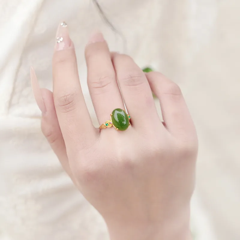 FANHAOGANG JADE Hetian Jade Rings Jasper Women's-4