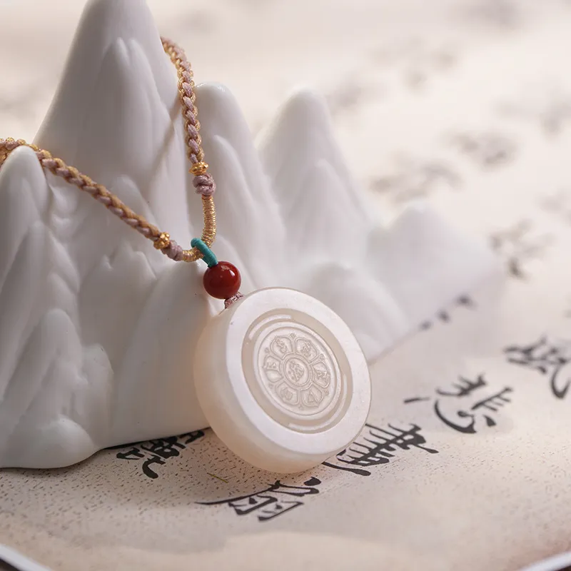 FANHAOGANG JADE Hetian Jade Pendants Dusty Pink Unisex-3