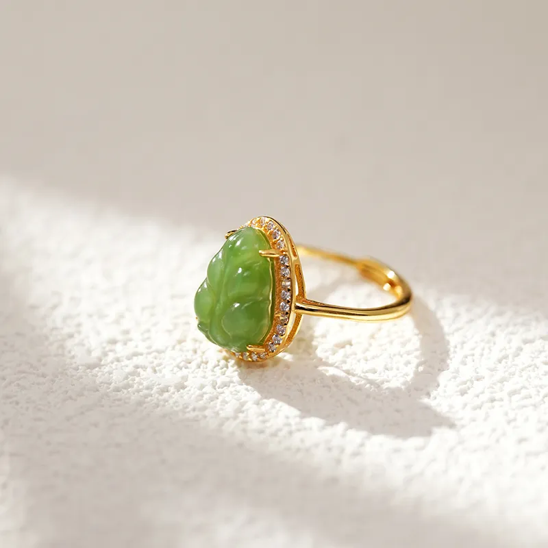 FANHAOGANG JADE Hetian Jade Rings Jasper Women's-1