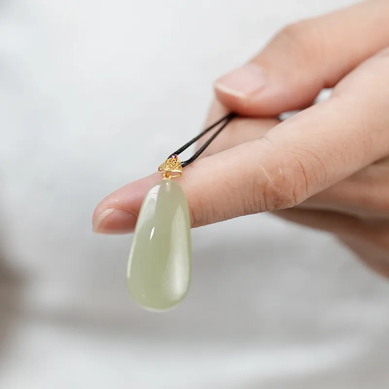 FANHAOGANG JADE Hetian Jade Necklaces Pale Greenish White Jade Women's-2