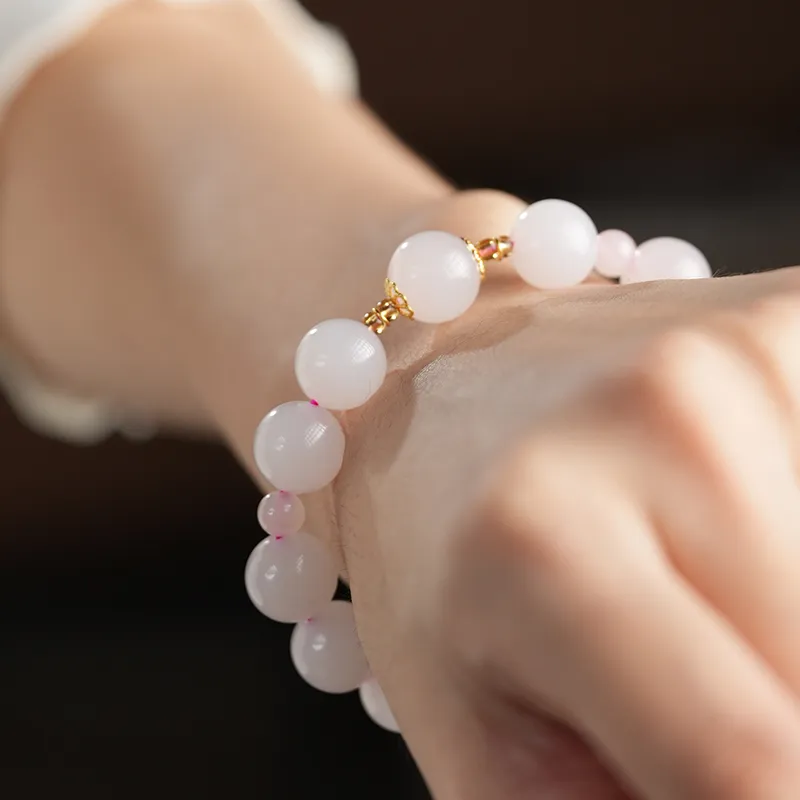 FANHAOGANG JADE Hetian Jade Bracelets Dusty Pink Women's-5