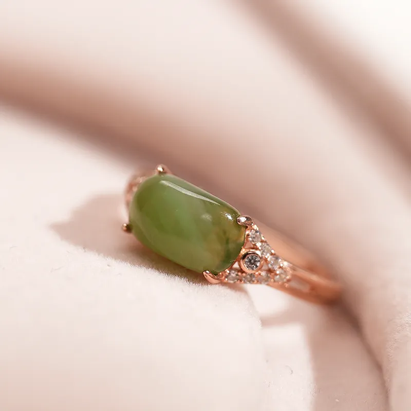 FANHAOGANG JADE Hetian Jade Rings Green Jade Women's-1