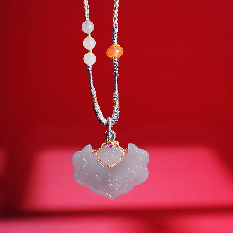 FANHAOGANG JADE Hetian Jade Necklaces Smoky Purple Women's-2