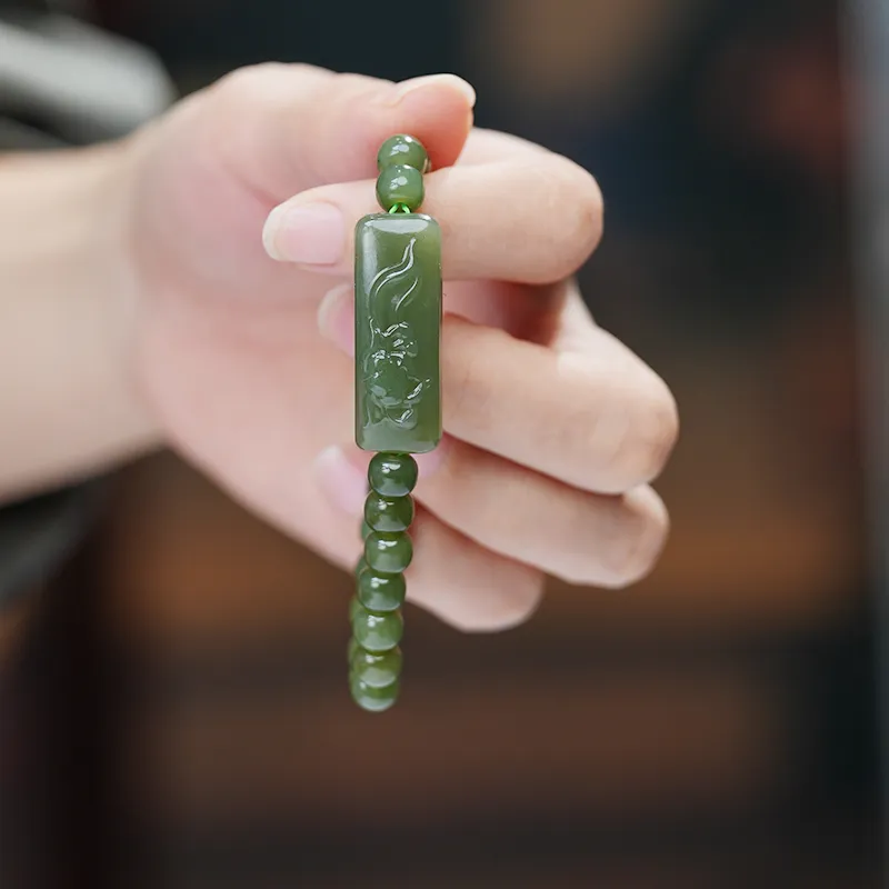 FANHAOGANG JADE Hetian Jade Bracelets Green Jade Unisex-10