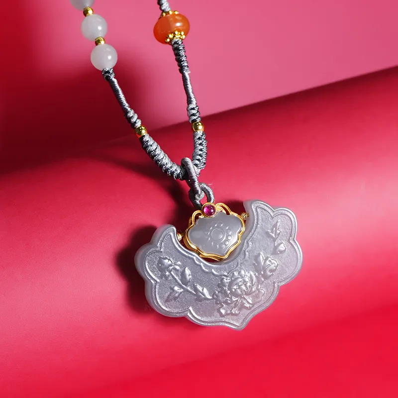 FANHAOGANG JADE Hetian Jade Necklaces Smoky Purple Women's-3