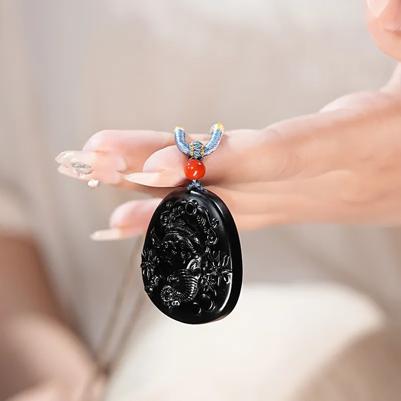 FANHAOGANG JADE Inkstone Necklaces Men's-3