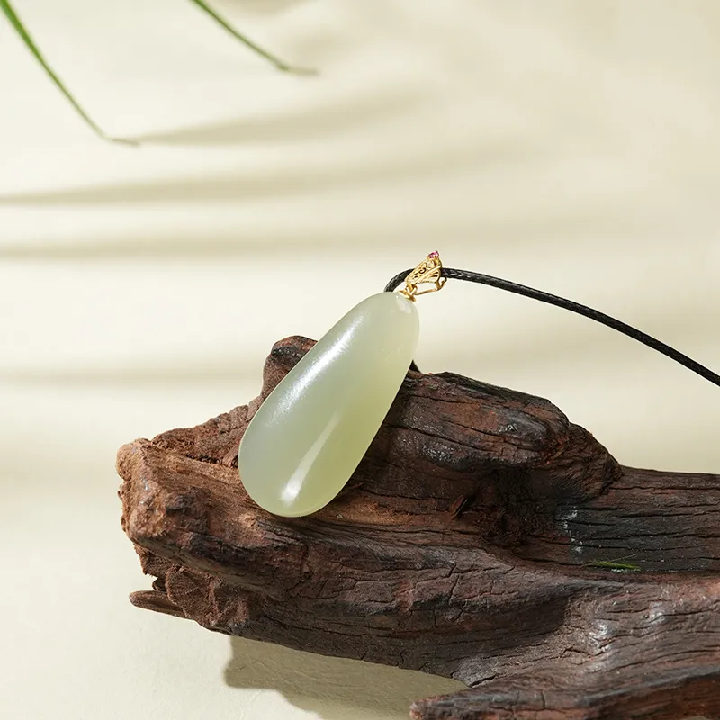 FANHAOGANG JADE Hetian Jade Necklaces Pale Greenish White Jade Women's-5